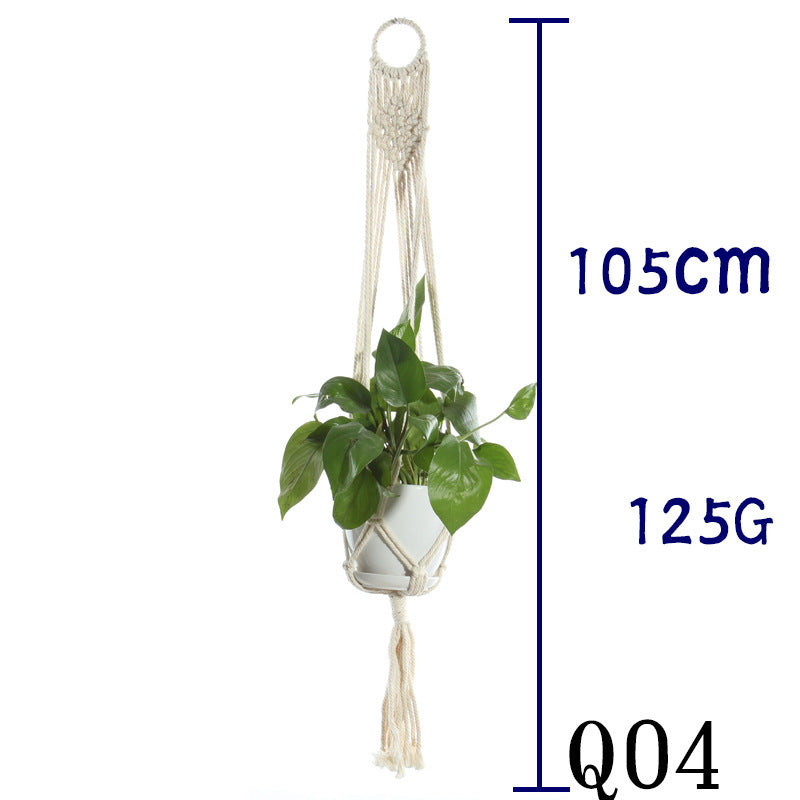 Beige Cotton Rope Plant Hanger