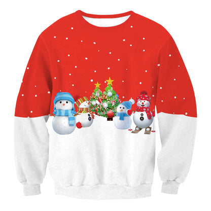Ugly Christmas Sweater, Santa Elf Print, Pullover