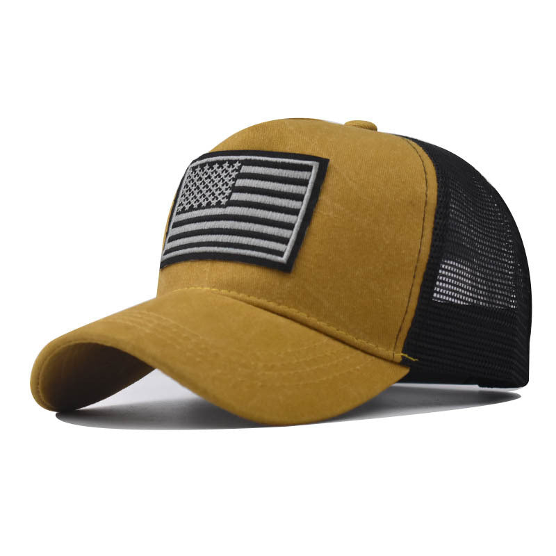 Men's Washed Distressed Embroidered Breathable Hat