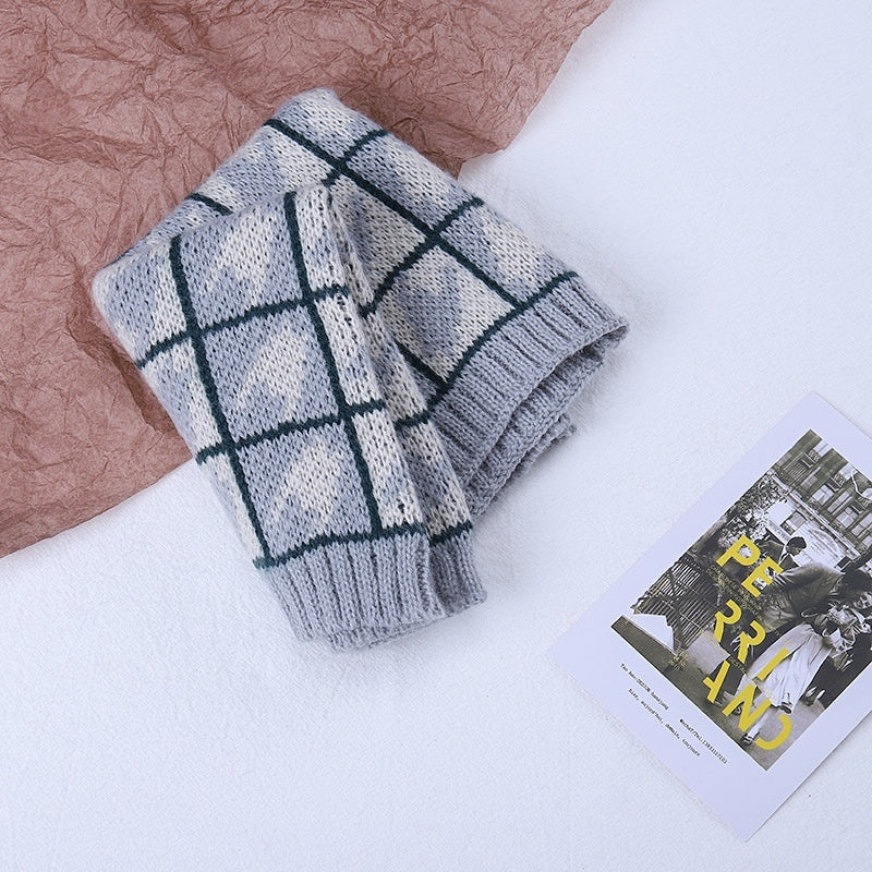 Warm All-matching Plaid Knitted Children's Scarf