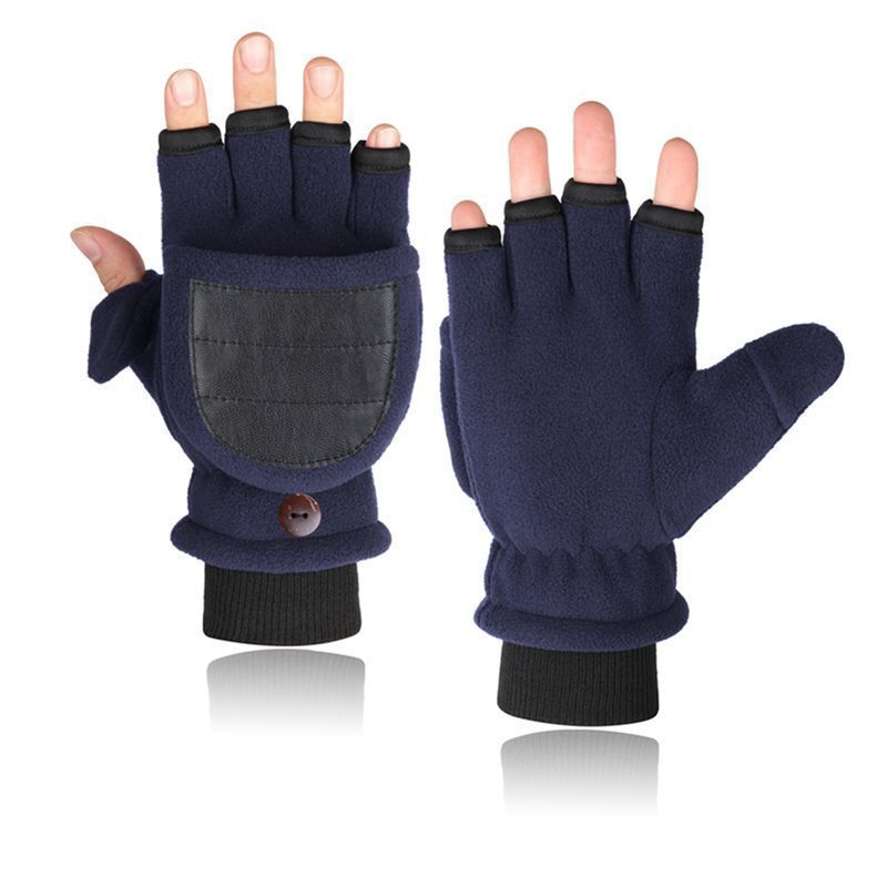 Double-layer Velvet Flip Touch Screen Gloves