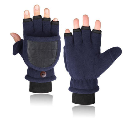 Double-layer Velvet Flip Touch Screen Gloves