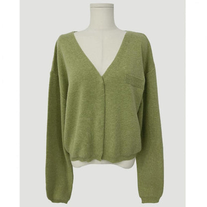 Idle Style V-neck Buckle Soft Loose All-match Long-sleeved Knitted Cardigan