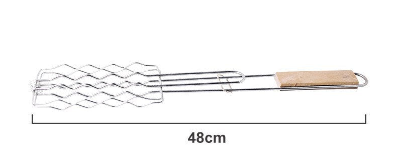 Outdoor Grilling Tools Wooden Handle Clip Rack
