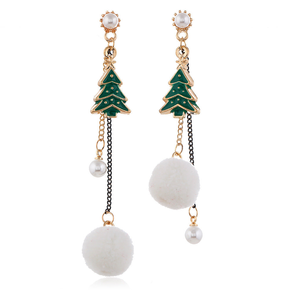 European American Christmas Snowflake Earrings