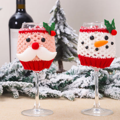 Christmas Wool Wine Cup Cover