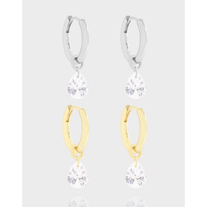 Light Luxury Water Drop Sterling Silver Earrings