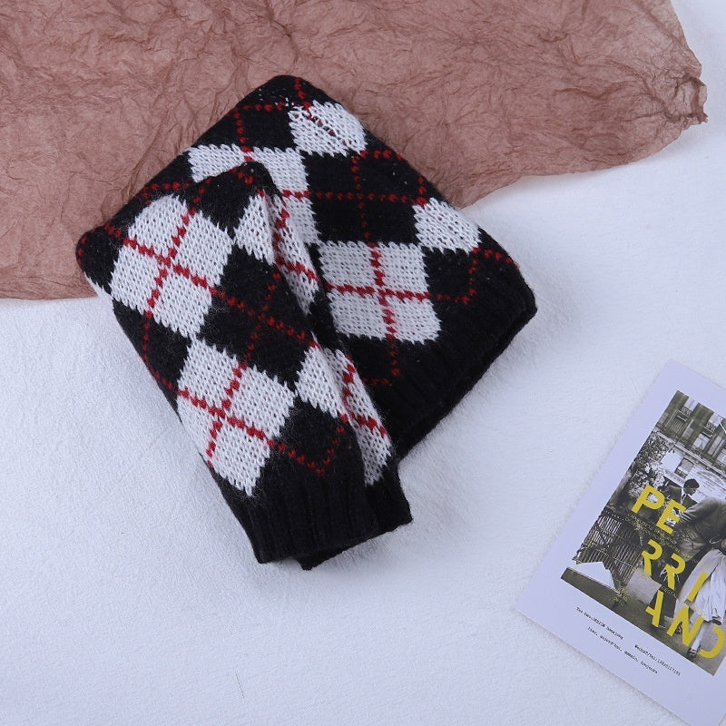 Warm All-matching Plaid Knitted Children's Scarf