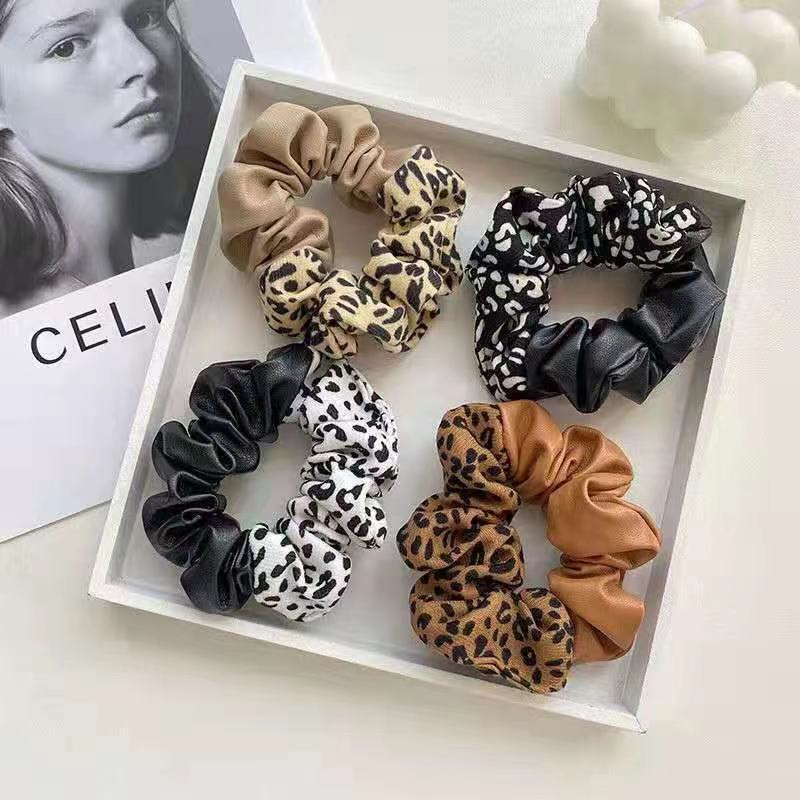 Leopard Print Color Block Hair Ring