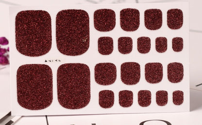 Green Onion Powder Nail Stickers (22 Solid Color)