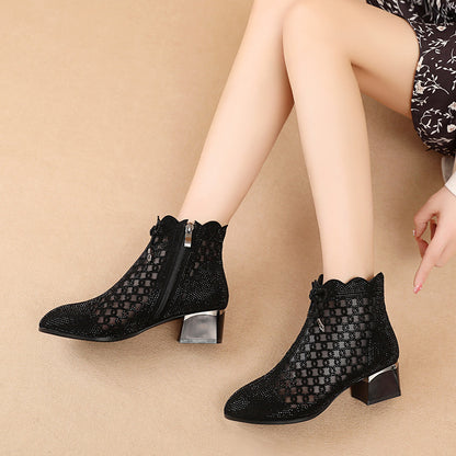 Summer Cutout Mesh Ankle Boots for Women