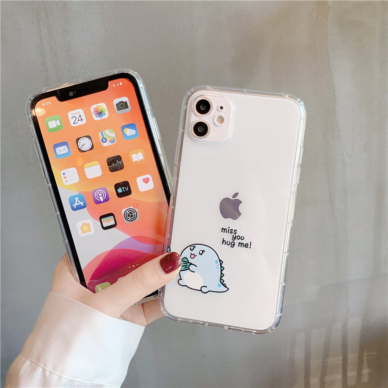 Simple Transparent Airbag Anti-Fall Phone Case for Couples