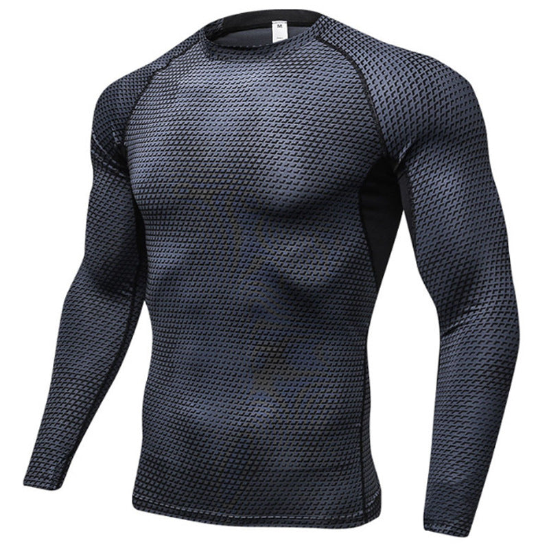 Men's Sports Long Sleeve 3D Print Workout Shirt