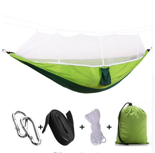 Portable Parachute Hammock with Mosquito Net - Army Green