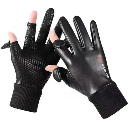 Men's Warm Touch Screen Leather Gloves