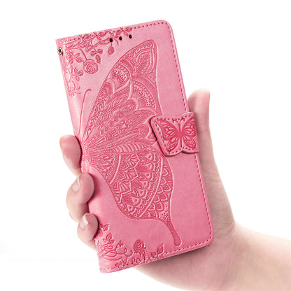 Flower Butterfly Embossed Leather Case