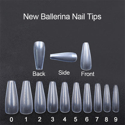 500 Transparent Natural Color Ballet Fake Nails