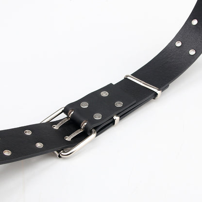 Women's Casual Star Double Row Air Hole Belt