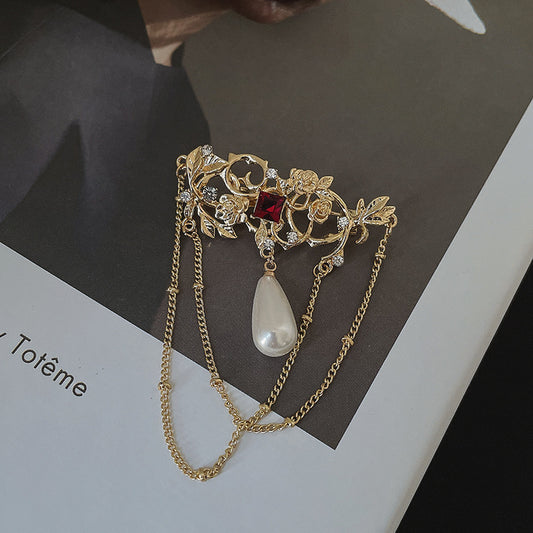 Tassel Water Drop Pearl Pin