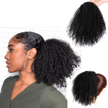 African Drawstring Small Curly Wig