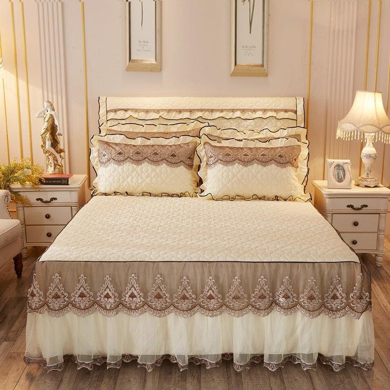 Lace Quilted Bed Skirt 1.8m Simmons Cover