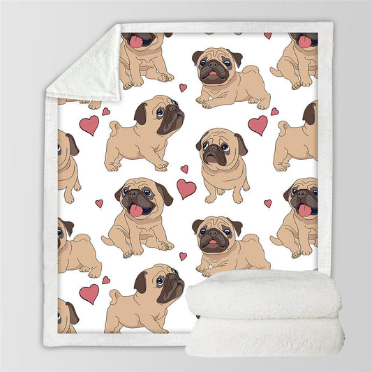 Winter Double Layer Fleece Blanket Puppy Series