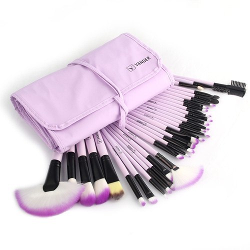 32-Piece Professional Blue Makeup Brush Set