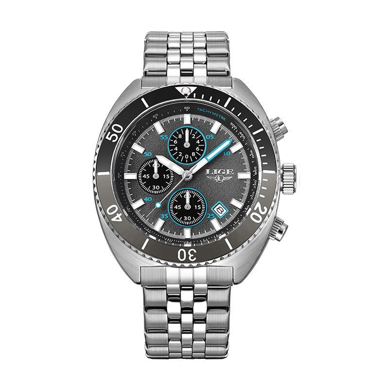 Multi-functional Student Men's Large Dial Waterproof Quartz Watch