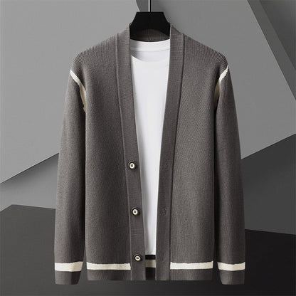Autumn Cardigan Men's Long Sleeved Sweater Coat