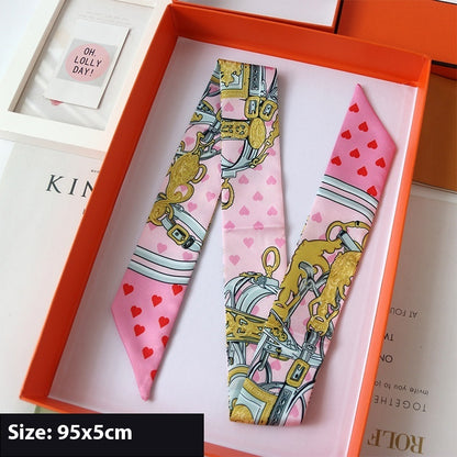 Thin Ribbon Bag Handle Decoration Scarf