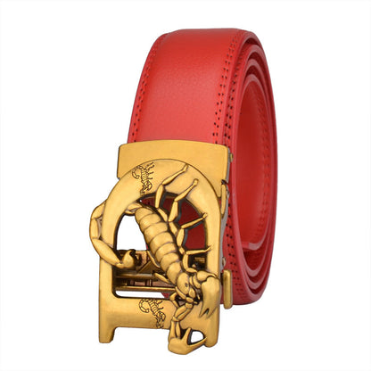 Men's Automatic Leather Bronze Belt