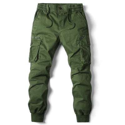 Solid Color Skinny Multi-pocket Men's Work Pants
