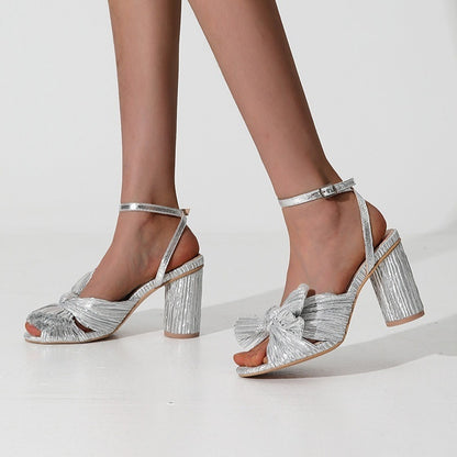 Fashion Sandals Thick Heel Bowknot