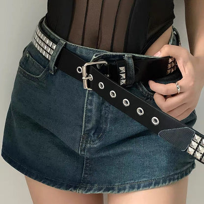 Rivet Belt Punk Bullet Black Belt