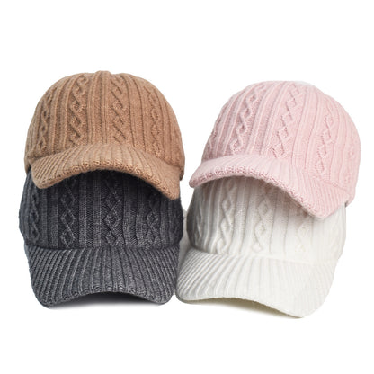 Wool Baseball Cap Korean Warm Solid Color