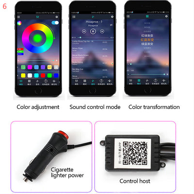 Car Fiber Optic Ambient APP Rhythm Light