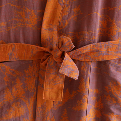 Couple Cotton Loose Lace Bathrobe Jacquard Pajamas