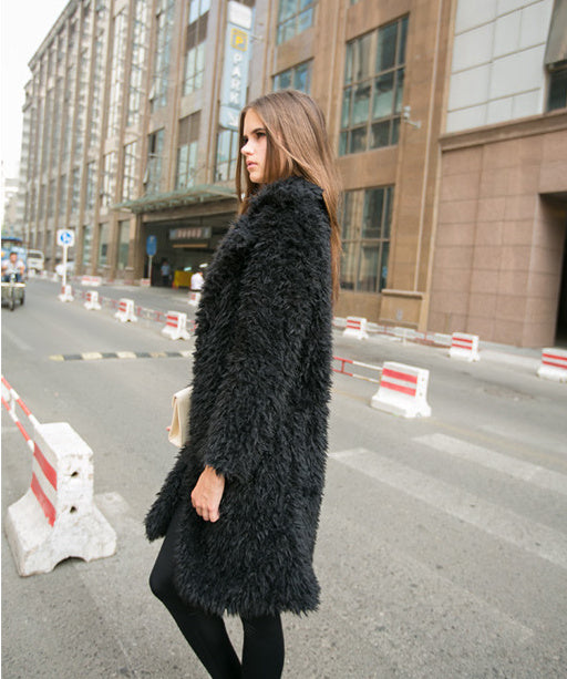 Lamb Wool Long Trench Coat