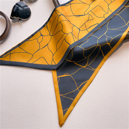 Thin Houndstooth Silk Scarf - Hair Tie