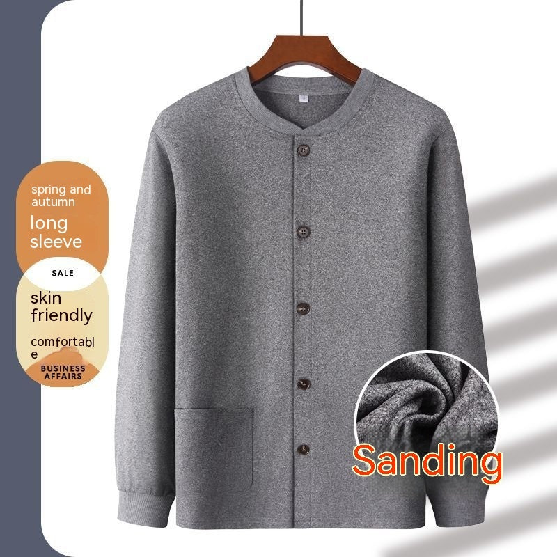 Middle-aged and Elderly Long Sleeve Button Top