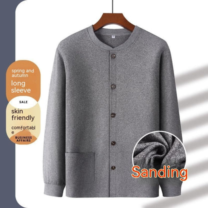 Middle-aged and Elderly Long Sleeve Button Top