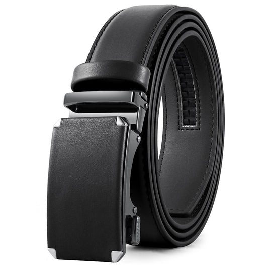 Men's Automatic Alloy Buckle Cowhide Belt