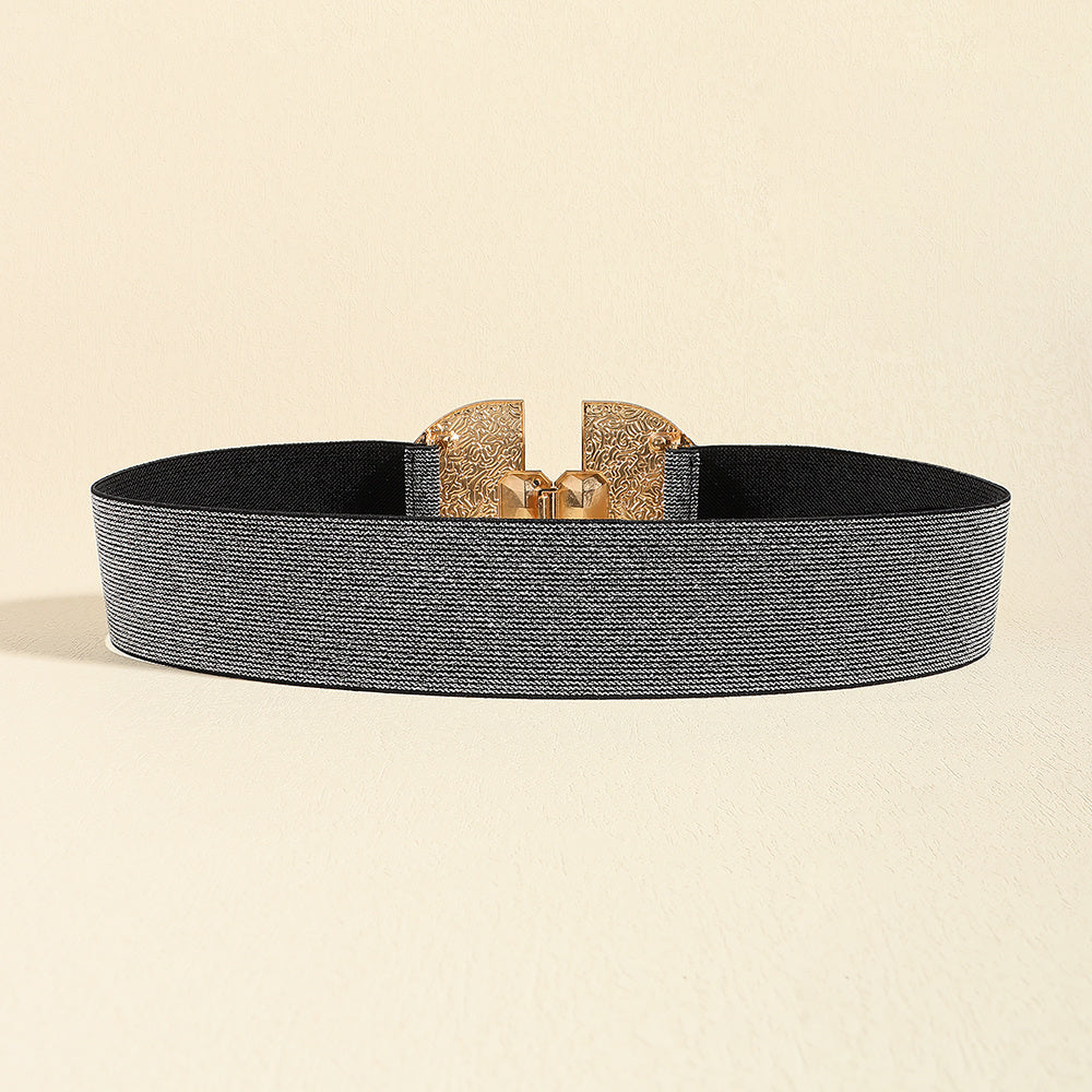 Women's Glittering Pearls Elastic Waist Belt