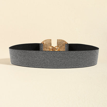 Women's Glittering Pearls Elastic Waist Belt