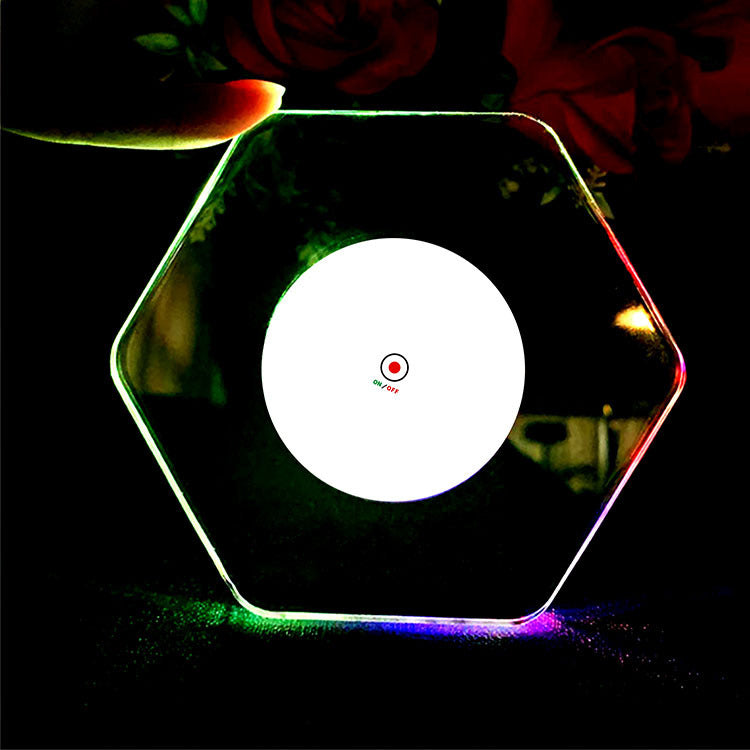 LED Glow Acrylic Coaster Luminous Cocktail Mug Stand