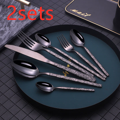 Embossed Handle Steak Cutlery Set