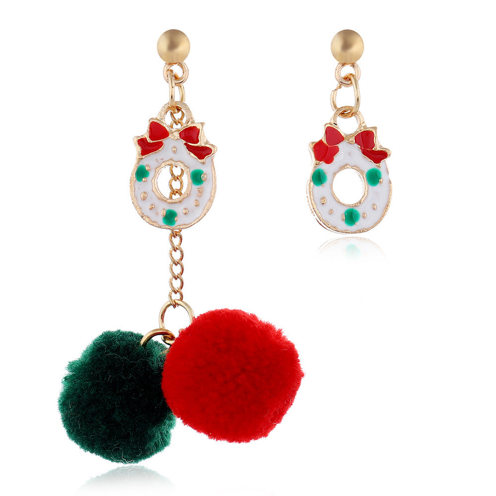 European American Christmas Snowflake Earrings