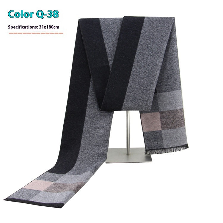 Men's Winter Warm Striped Business Scarf