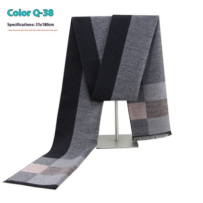 Men's Winter Warm Striped Business Scarf
