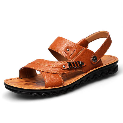 First Layer Cowhide Men's Non-Slip Beach Sandals